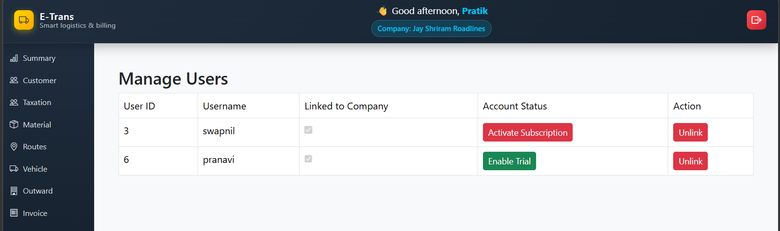 User Management Module